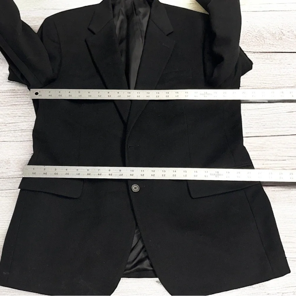 CHAPS Men’s Solid Black Wool Silk & Cashmere Blend Sports Coat Blazer Size 42R